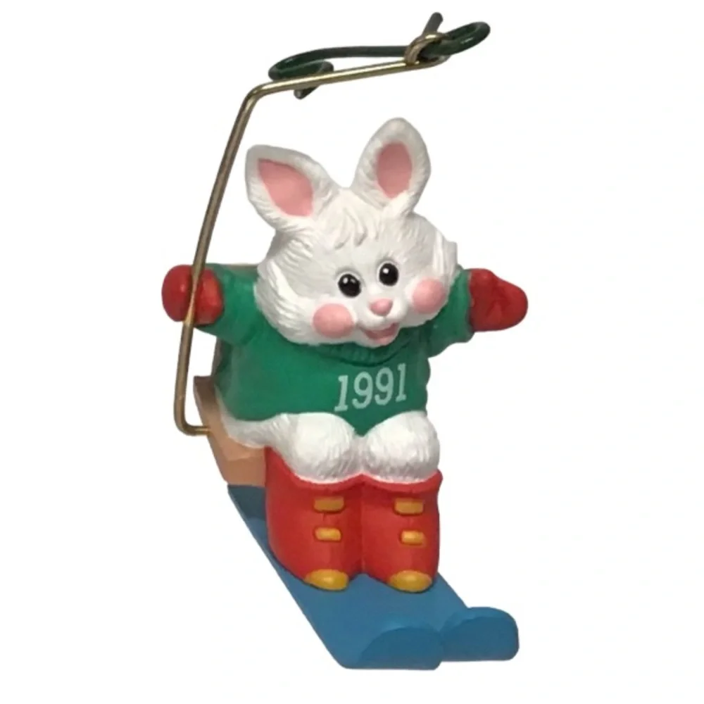 Hallmark 1991 “Ski Lift Bunny” Christmas Ornament